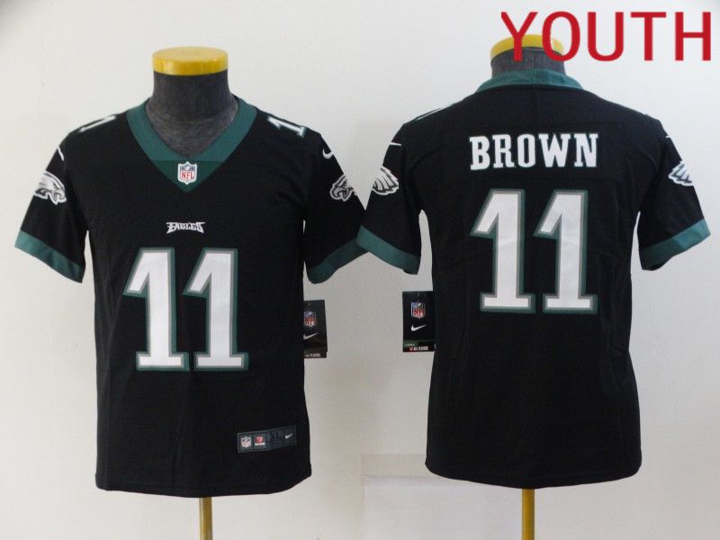Youth Philadelphia Eagles 11 Brown Black 2022 Nike Limited Vapor Untouchable NFL Jersey